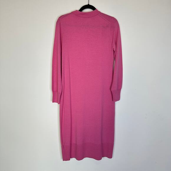 J.Crew Collared merino wool sweater-dress in Pink #BB375 size medium long sleeve - Picture 6 of 11